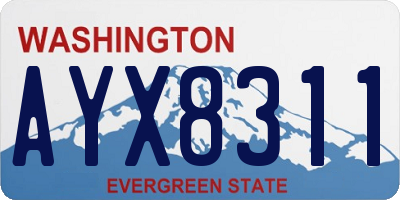 WA license plate AYX8311