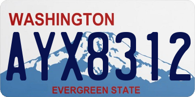 WA license plate AYX8312