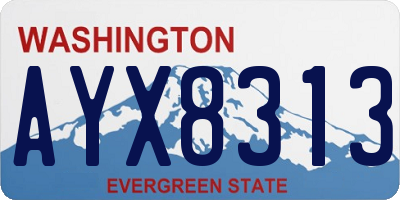 WA license plate AYX8313