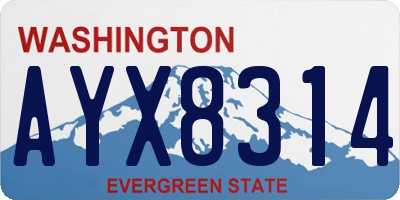 WA license plate AYX8314