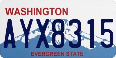 WA license plate AYX8315