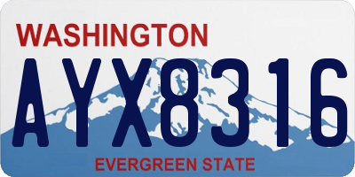 WA license plate AYX8316