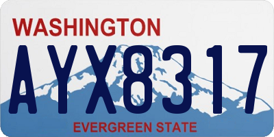 WA license plate AYX8317