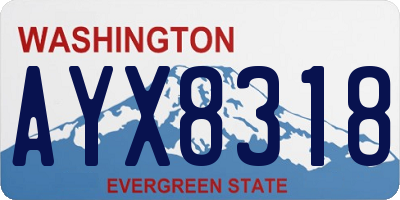 WA license plate AYX8318