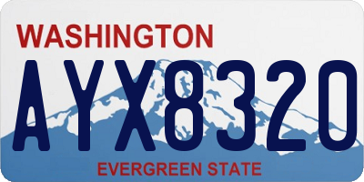 WA license plate AYX8320