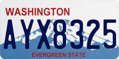 WA license plate AYX8325