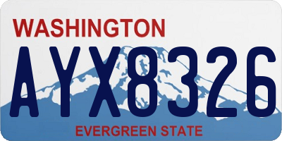 WA license plate AYX8326