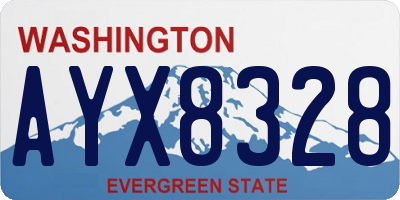 WA license plate AYX8328