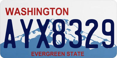 WA license plate AYX8329