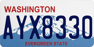 WA license plate AYX8330