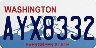 WA license plate AYX8332