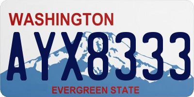 WA license plate AYX8333