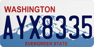 WA license plate AYX8335