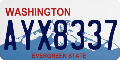 WA license plate AYX8337