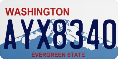 WA license plate AYX8340