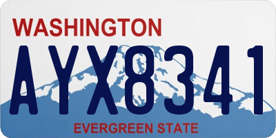 WA license plate AYX8341