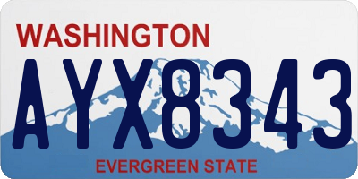 WA license plate AYX8343