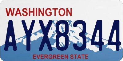 WA license plate AYX8344