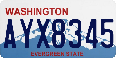 WA license plate AYX8345