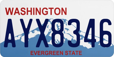 WA license plate AYX8346