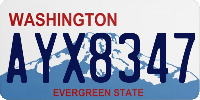 WA license plate AYX8347