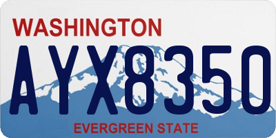 WA license plate AYX8350