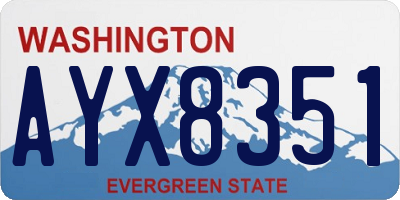 WA license plate AYX8351