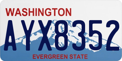 WA license plate AYX8352