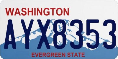 WA license plate AYX8353