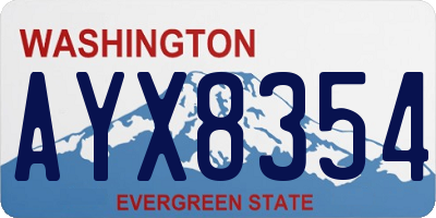 WA license plate AYX8354