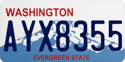 WA license plate AYX8355