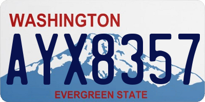 WA license plate AYX8357