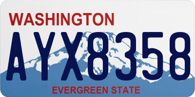 WA license plate AYX8358