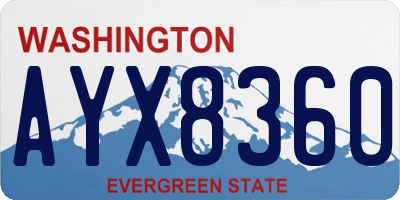 WA license plate AYX8360