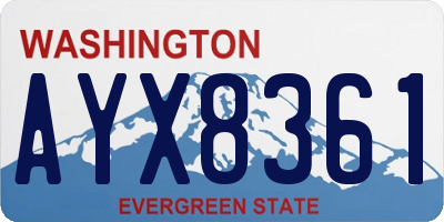 WA license plate AYX8361