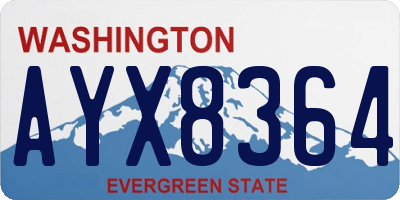 WA license plate AYX8364