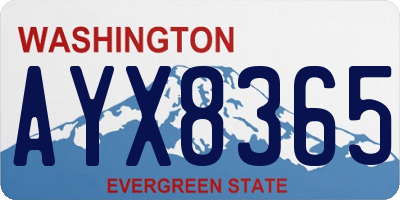 WA license plate AYX8365