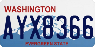 WA license plate AYX8366