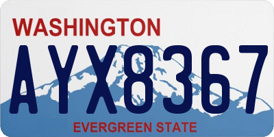 WA license plate AYX8367