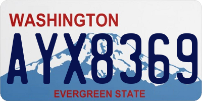 WA license plate AYX8369