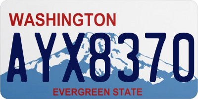 WA license plate AYX8370