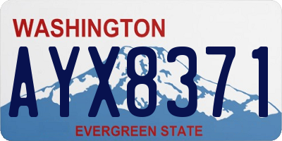 WA license plate AYX8371