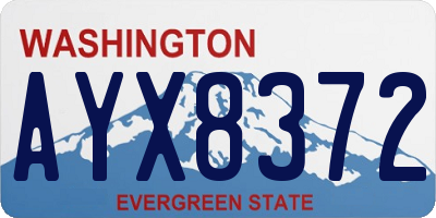 WA license plate AYX8372