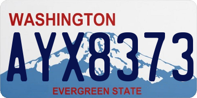 WA license plate AYX8373