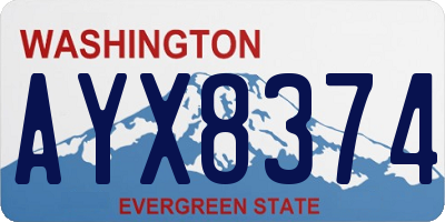 WA license plate AYX8374