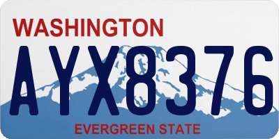 WA license plate AYX8376