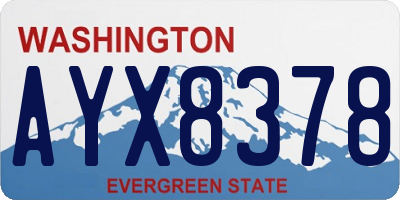 WA license plate AYX8378