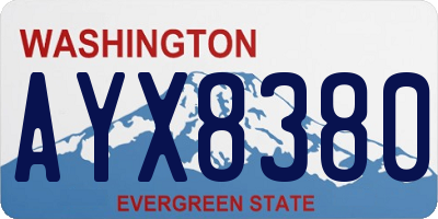 WA license plate AYX8380