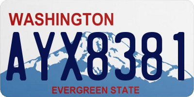 WA license plate AYX8381