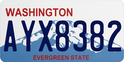 WA license plate AYX8382